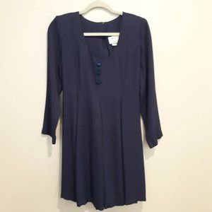 Navy Long Sleeve Mid Dress Fit and Flare